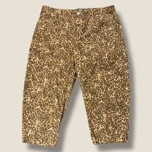 Leopard Print Wide Leg Jeans
